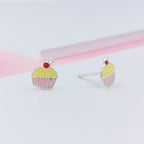 925 Sterling Silver Cute Ice Creame Ear Studs Tiny Earrings Food Enamel Ear Studs Earrings Minimalist Handmade Gift for foody