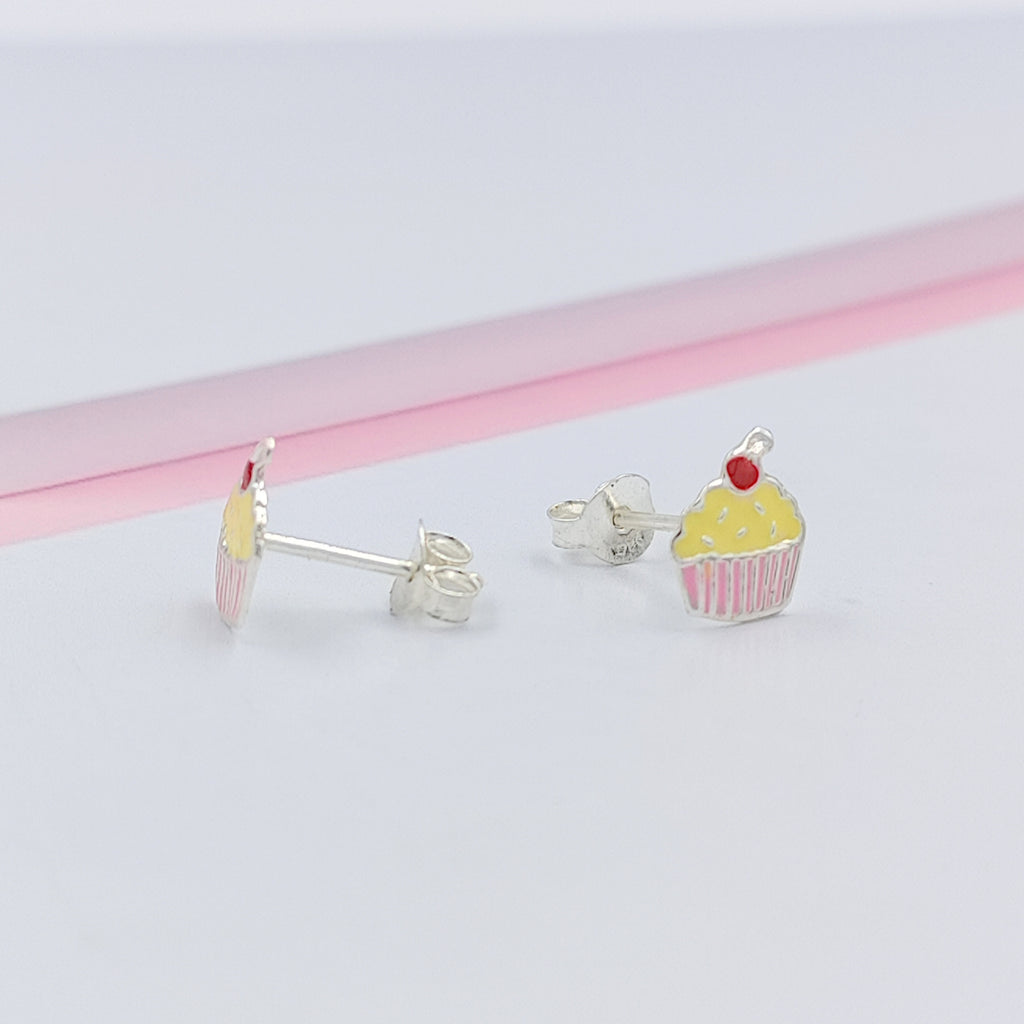 925 Sterling Silver Cute Ice Creame Ear Studs Tiny Earrings Food Enamel Ear Studs Earrings Minimalist Handmade Gift for foody
