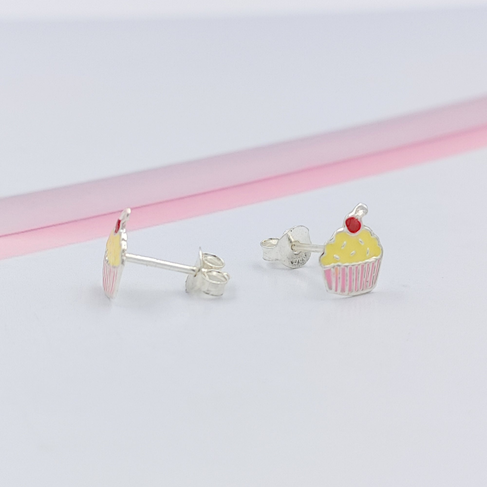 925 Sterling Silver Cute Ice Creame Ear Studs Tiny Earrings Food Enamel Ear Studs Earrings Minimalist Handmade Gift for foody