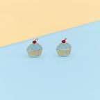 925 Sterling Silver Cute Ice Creame Ear Studs Tiny Earrings Food Enamel Ear Studs Earrings Minimalist Handmade Gift for foody