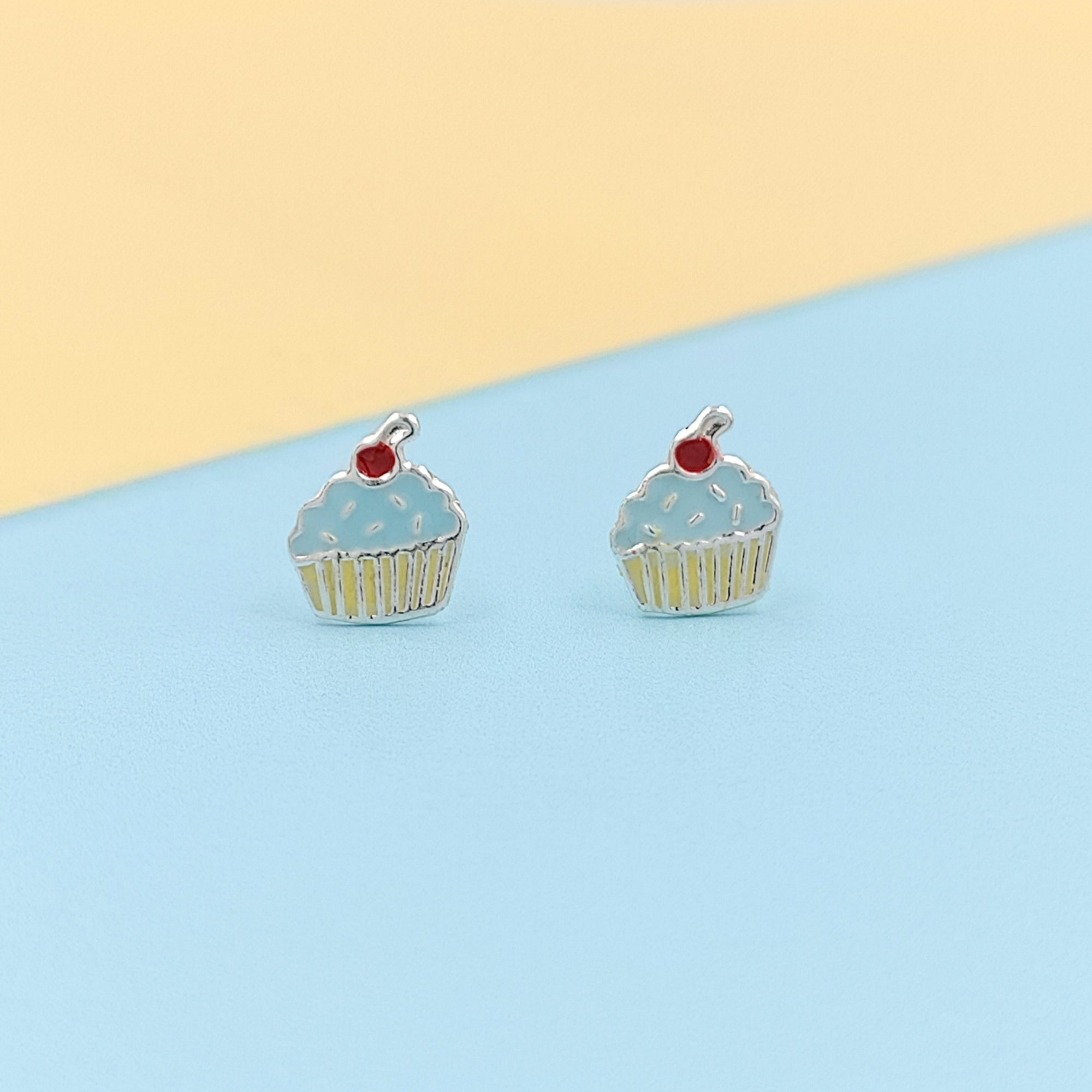 925 Sterling Silver Cute Ice Creame Ear Studs Tiny Earrings Food Enamel Ear Studs Earrings Minimalist Handmade Gift for foody