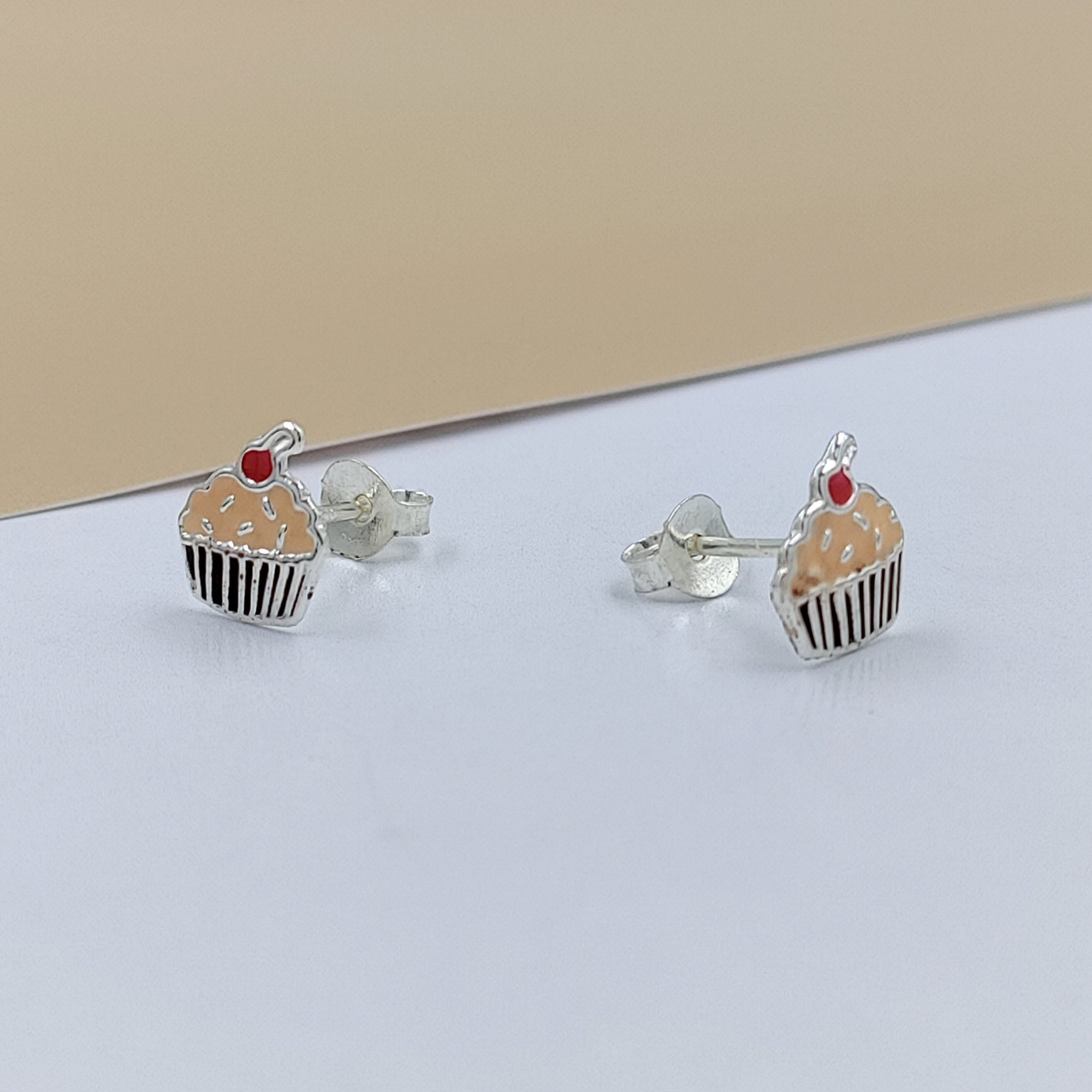 925 Sterling Silver Cute Ice Creame Ear Studs Tiny Earrings Food Enamel Ear Studs Earrings Minimalist Handmade Gift for foody