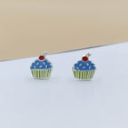 925 Sterling Silver Cute Ice Creame Ear Studs Tiny Earrings Food Enamel Ear Studs Earrings Minimalist Handmade Gift for foody
