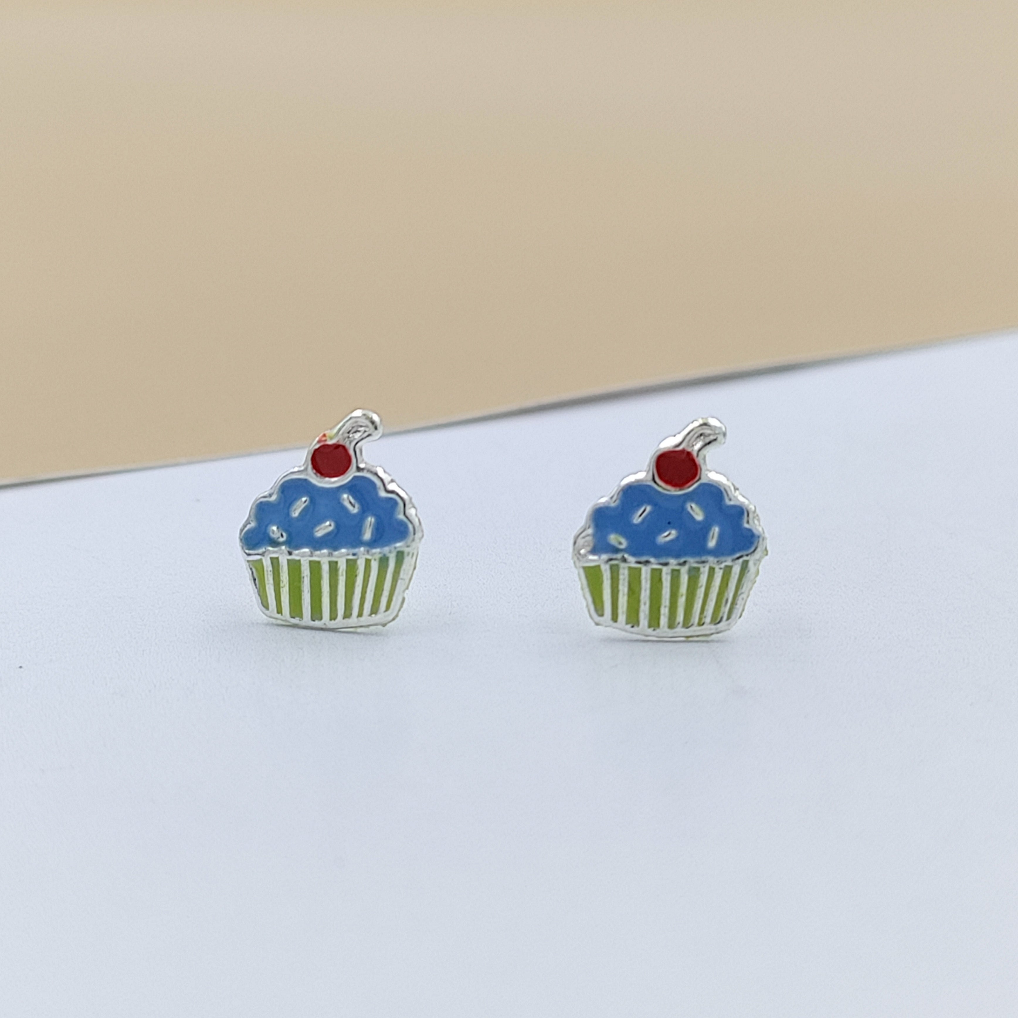 925 Sterling Silver Cute Ice Creame Ear Studs Tiny Earrings Food Enamel Ear Studs Earrings Minimalist Handmade Gift for foody
