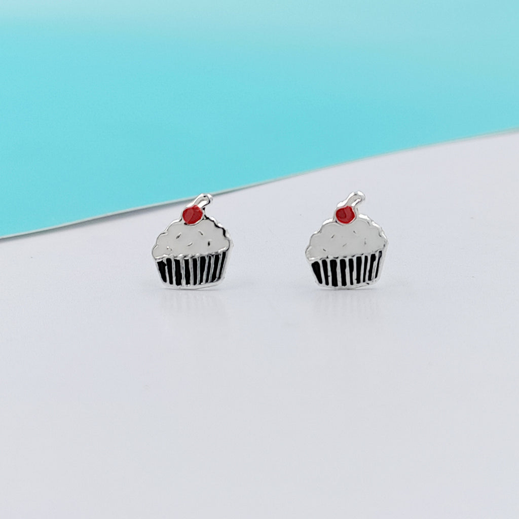 925 Sterling Silver Cute Ice Creame Ear Studs Tiny Earrings Food Enamel Ear Studs Earrings Minimalist Handmade Gift for foody
