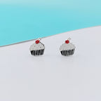 925 Sterling Silver Cute Ice Creame Ear Studs Tiny Earrings Food Enamel Ear Studs Earrings Minimalist Handmade Gift for foody