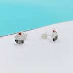 925 Sterling Silver Cute Ice Creame Ear Studs Tiny Earrings Food Enamel Ear Studs Earrings Minimalist Handmade Gift for foody