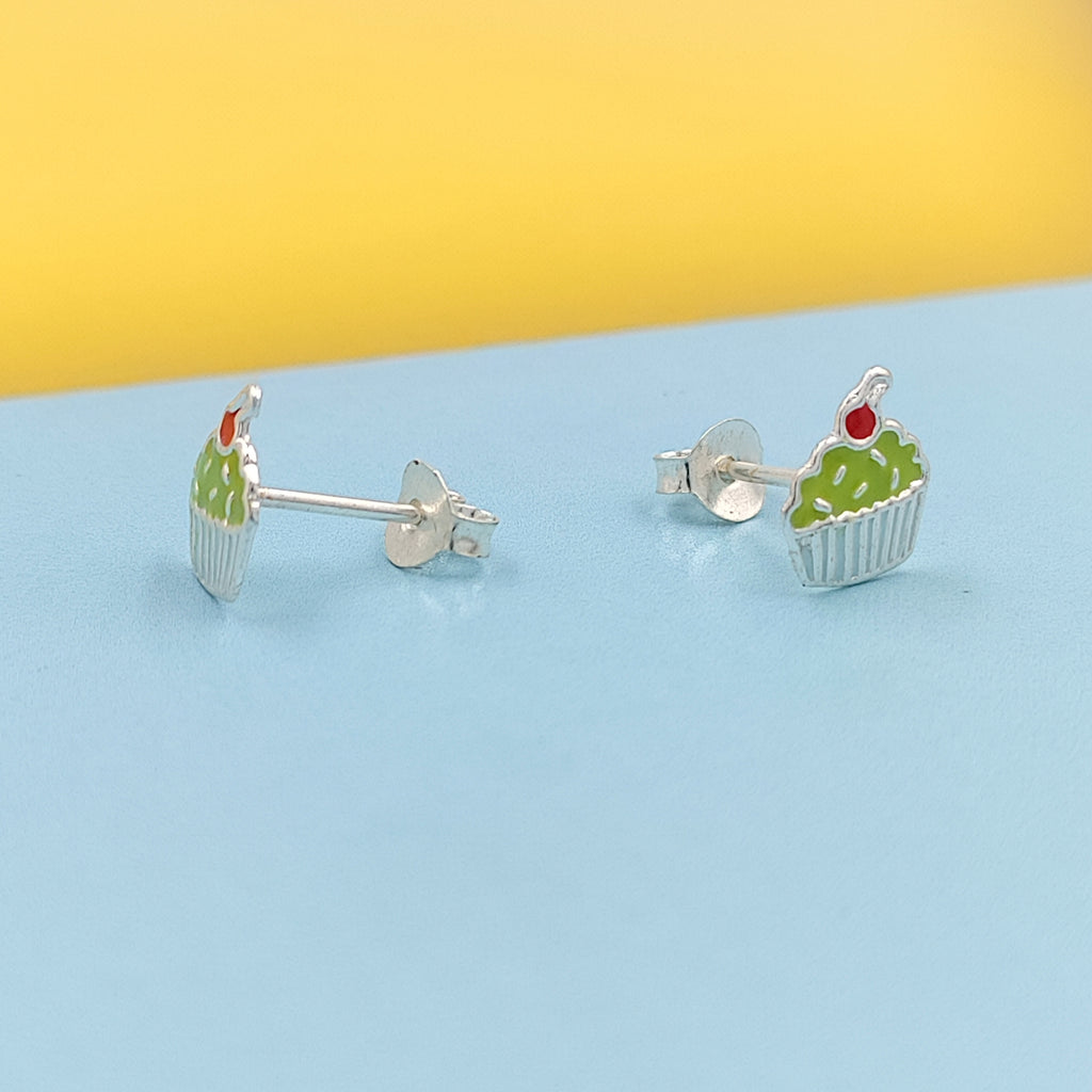 925 Sterling Silver Cute Ice Creame Ear Studs Tiny Earrings Food Enamel Ear Studs Earrings Minimalist Handmade Gift for foody