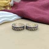 925 Silver Toe Ring Set Adjustable Cross Pattern Handmade Indian Ethnic Body Jewelry for Women