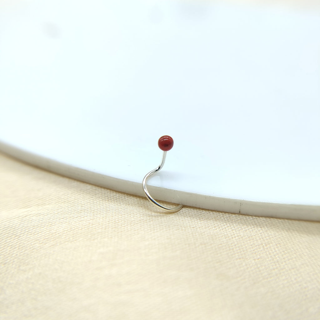 Silver Nose pin 925 Sterling Silver Body jewelry Boho Hippie Funky Jewellery Pierced Nose Clip Minimalist Handmade Gift