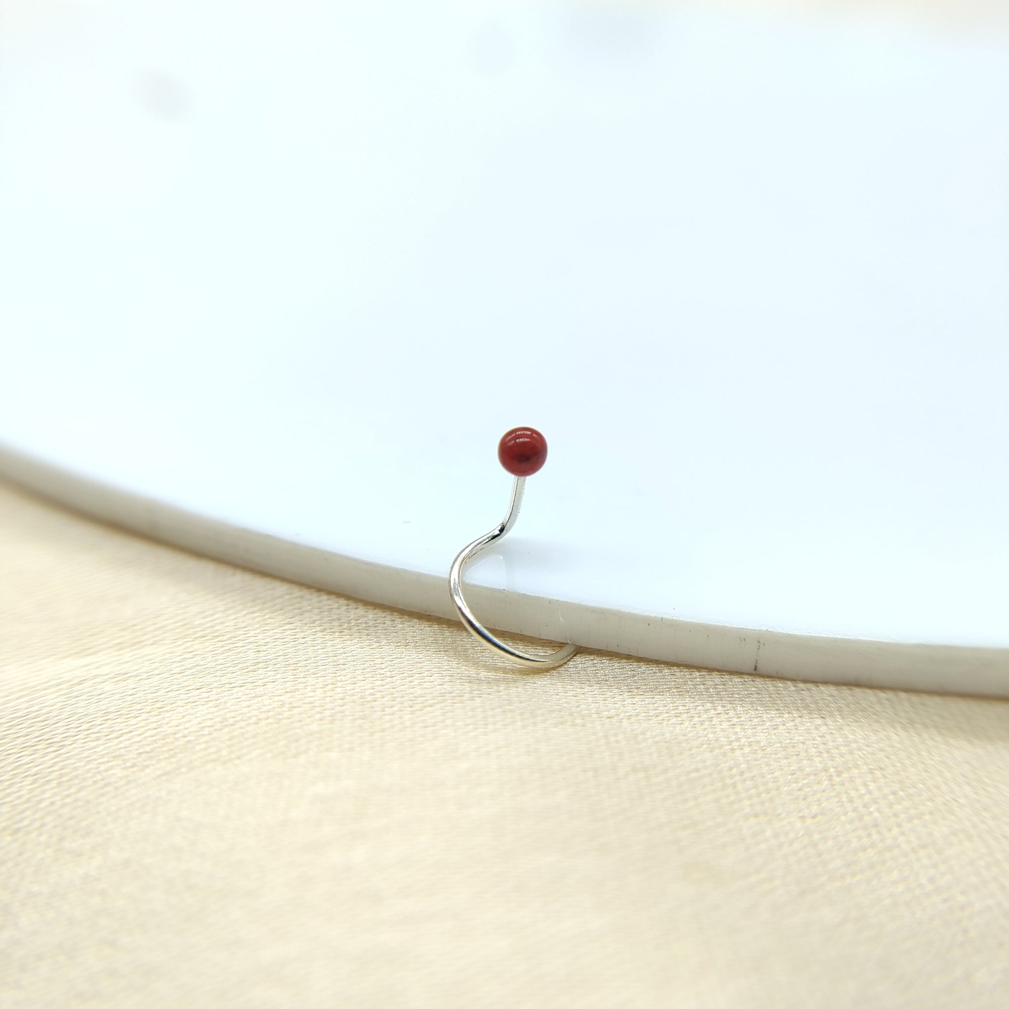 Silver Nose pin 925 Sterling Silver Body jewelry Boho Hippie Funky Jewellery Pierced Nose Clip Minimalist Handmade Gift