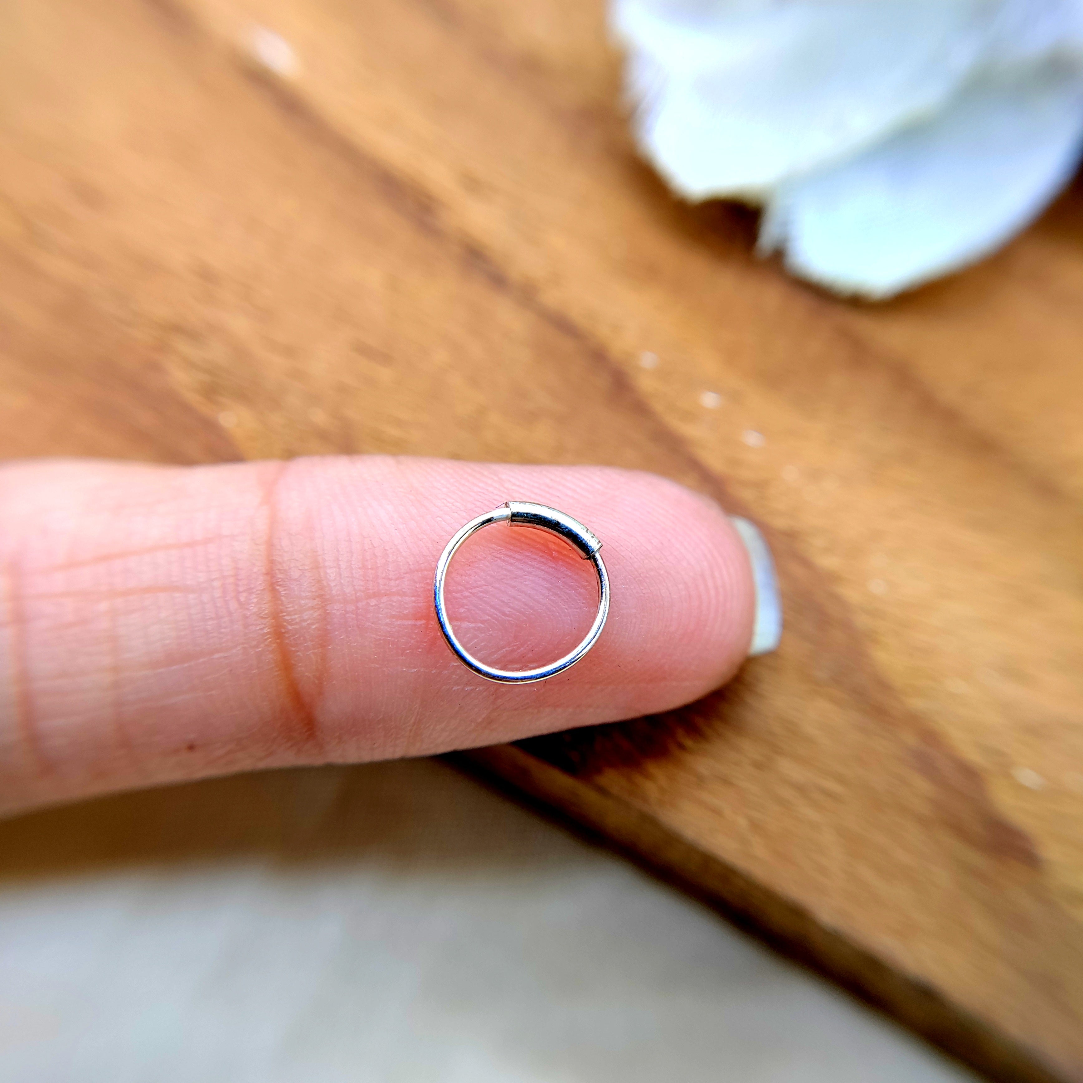 Silver Nose pin 925 Sterling Silver Body jewelry Boho Hippie Funky Jewellery Pierced Nose Clip Minimalist Handmade Gift