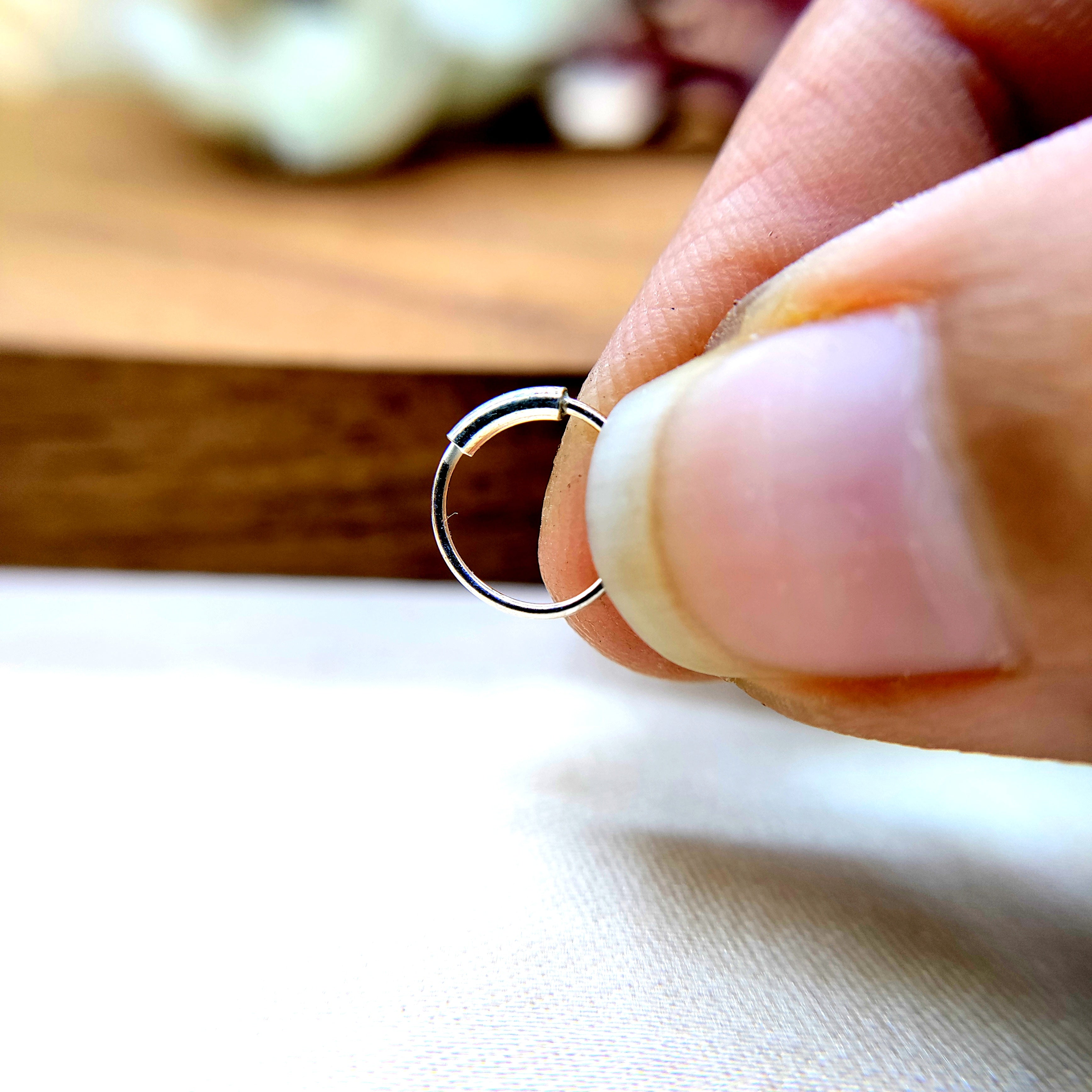 Silver Nose pin 925 Sterling Silver Body jewelry Boho Hippie Funky Jewellery Pierced Nose Clip Minimalist Handmade Gift