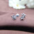 Sterling Silver 925 Cute CZ Flower Stud Earrings CZ Diamond Floral Sparkle Studs Minimalist Handmade Stud with Push back