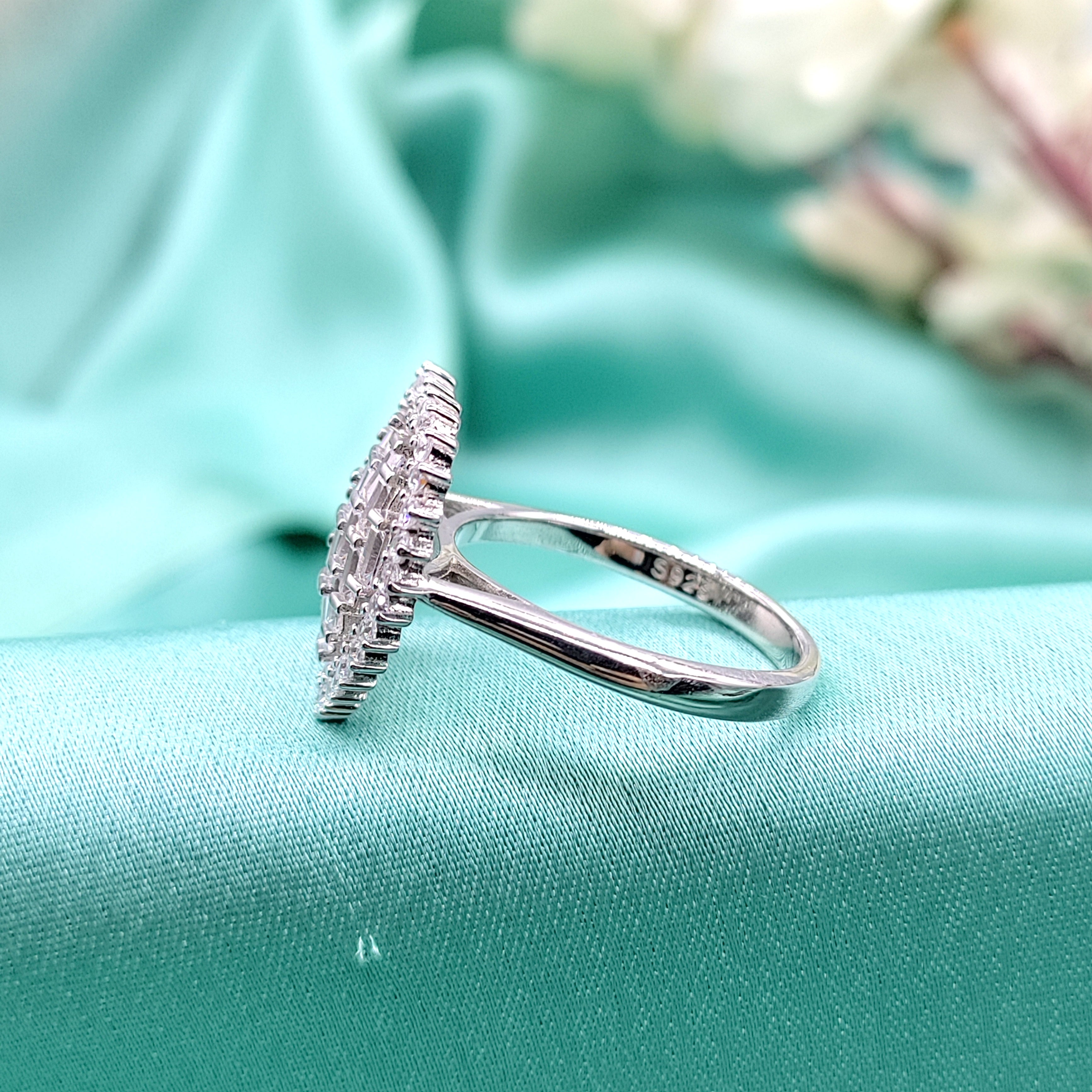 Big Heart Shape Ring Sparkling Cubic Zirconia Wedding Proposal Ring For Women(Size 18)