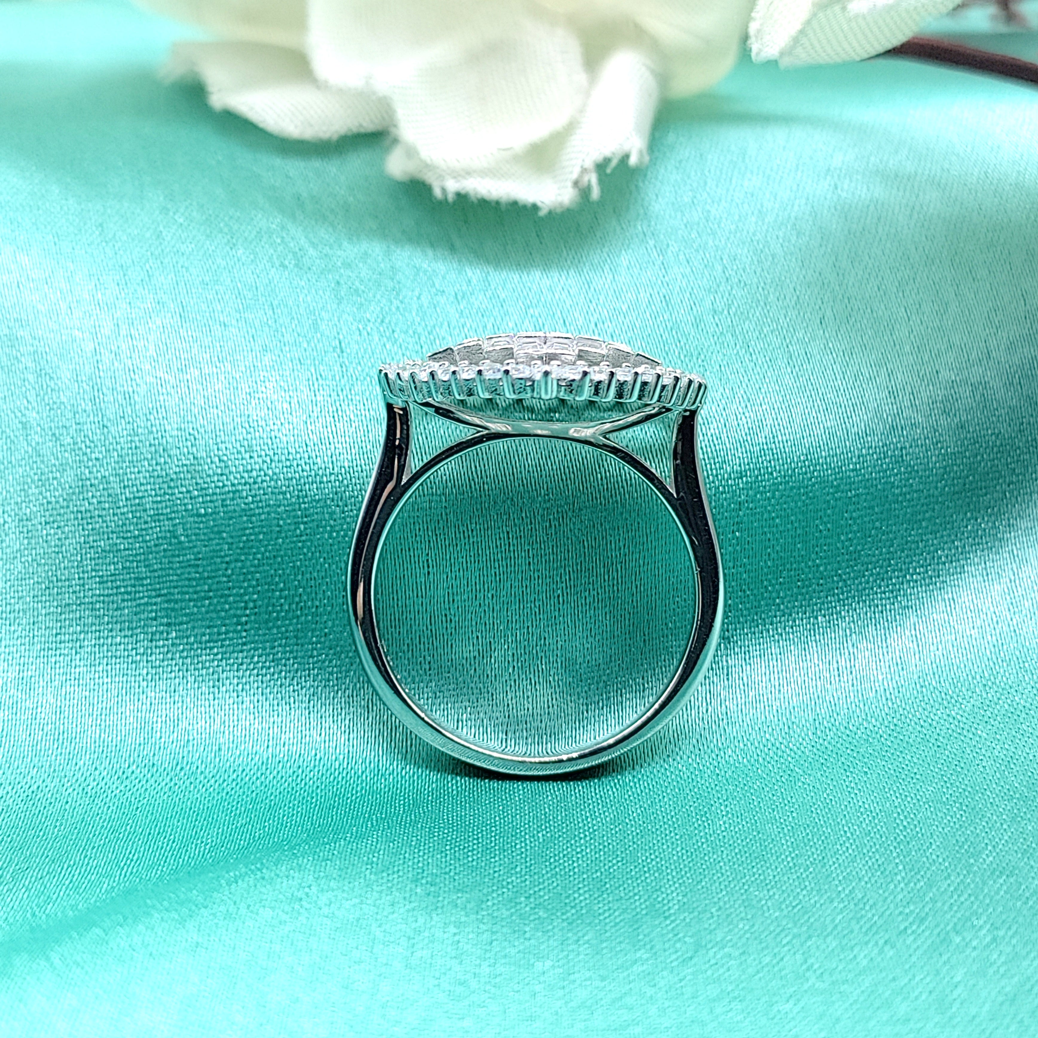 Big Heart Shape Ring Sparkling Cubic Zirconia Wedding Proposal Ring For Women(Size 18)