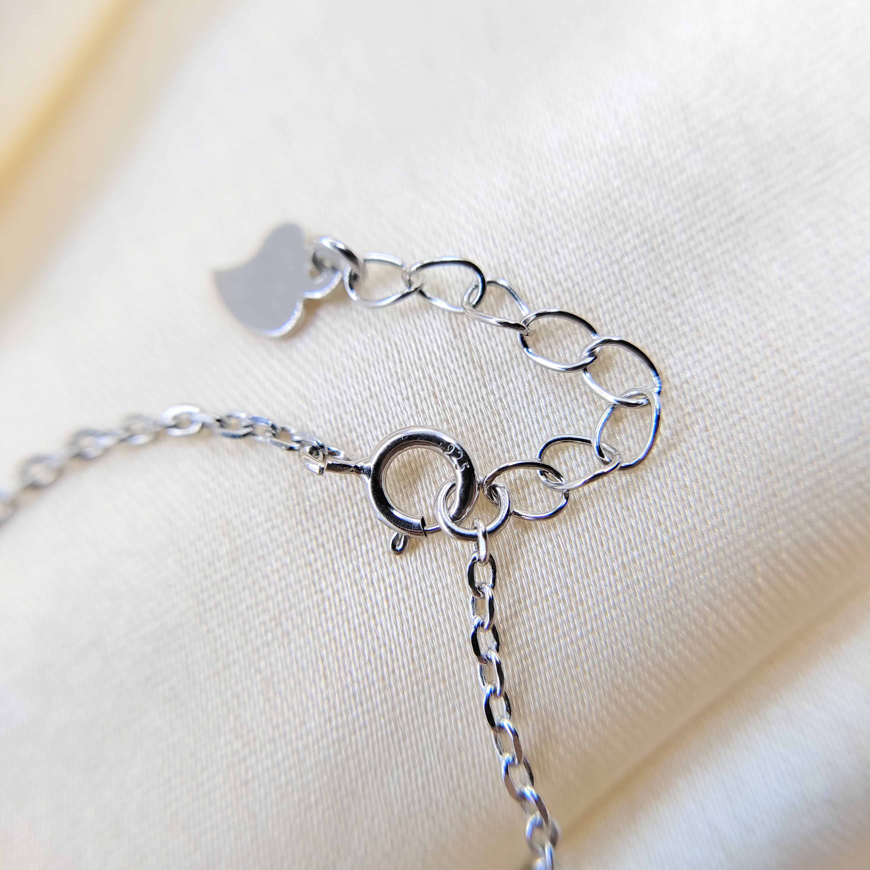 925 Sterling Silver Handmade Mini Kitty Tennis Bracelet Minimalist Gift for Daughter Cartoon Art Hand Accessories