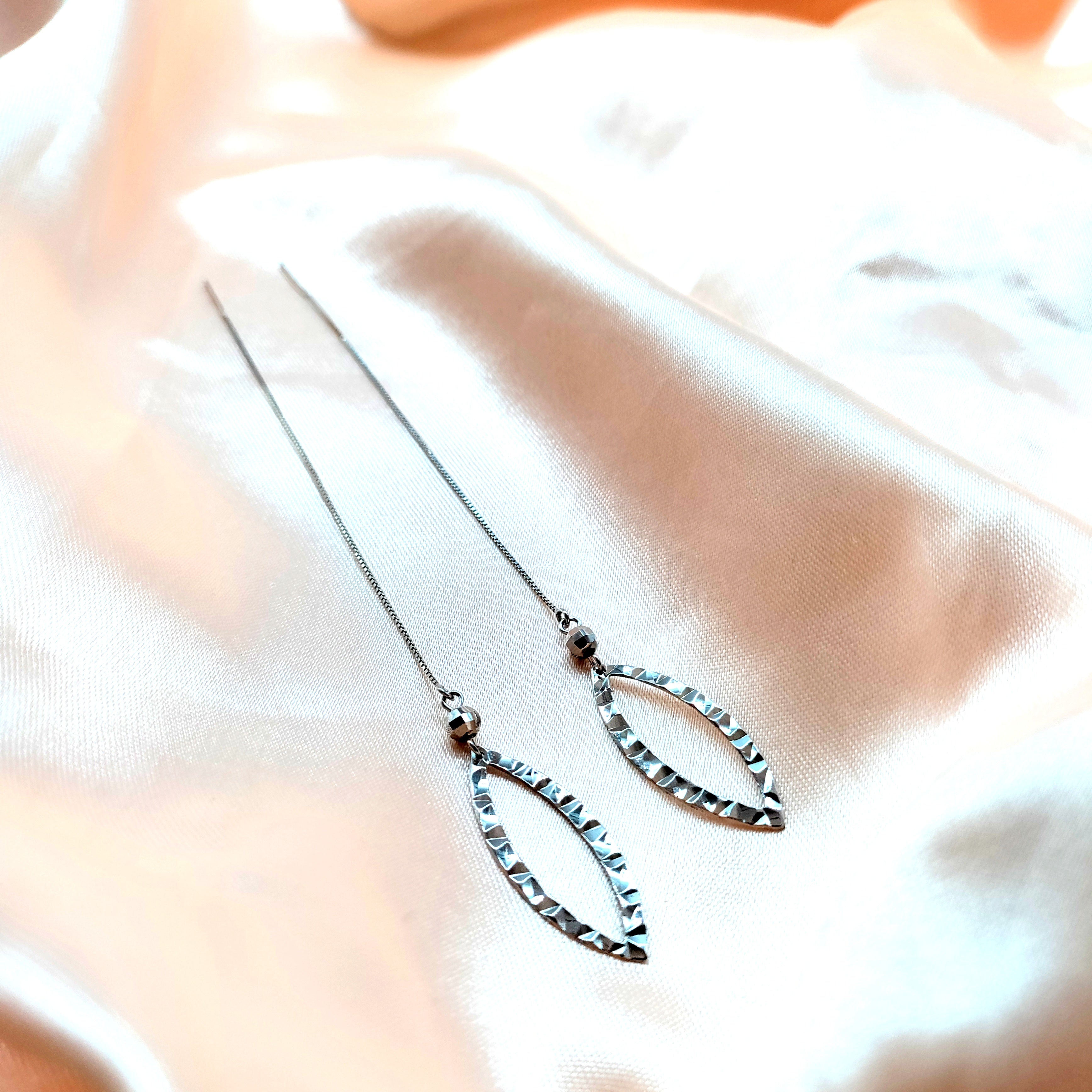 925 Sterling Silver Marquise Earrings Fancy String Stylish Party wear Earrings Minimalist Handmade Gift