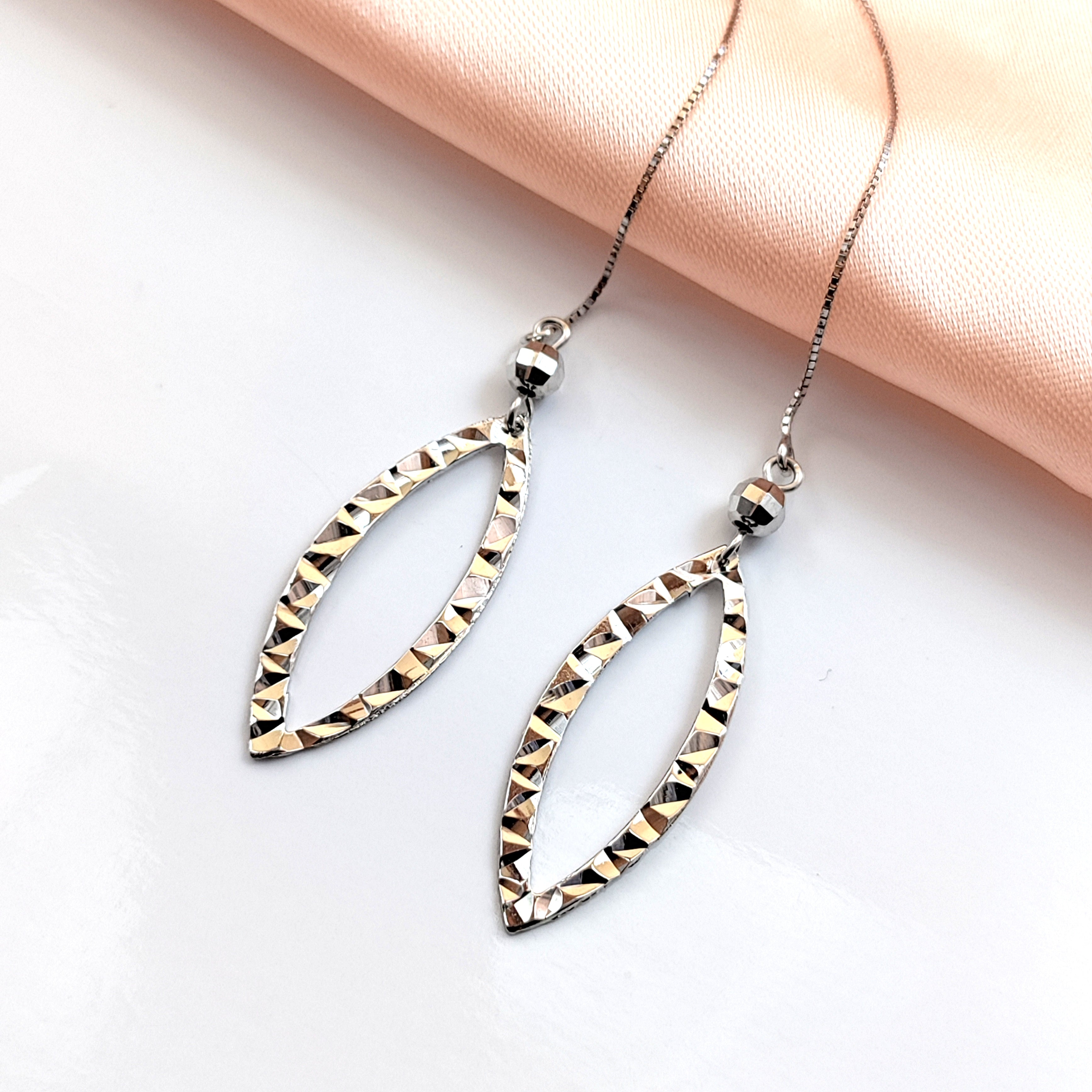 925 Sterling Silver Marquise Earrings Fancy String Stylish Party wear Earrings Minimalist Handmade Gift