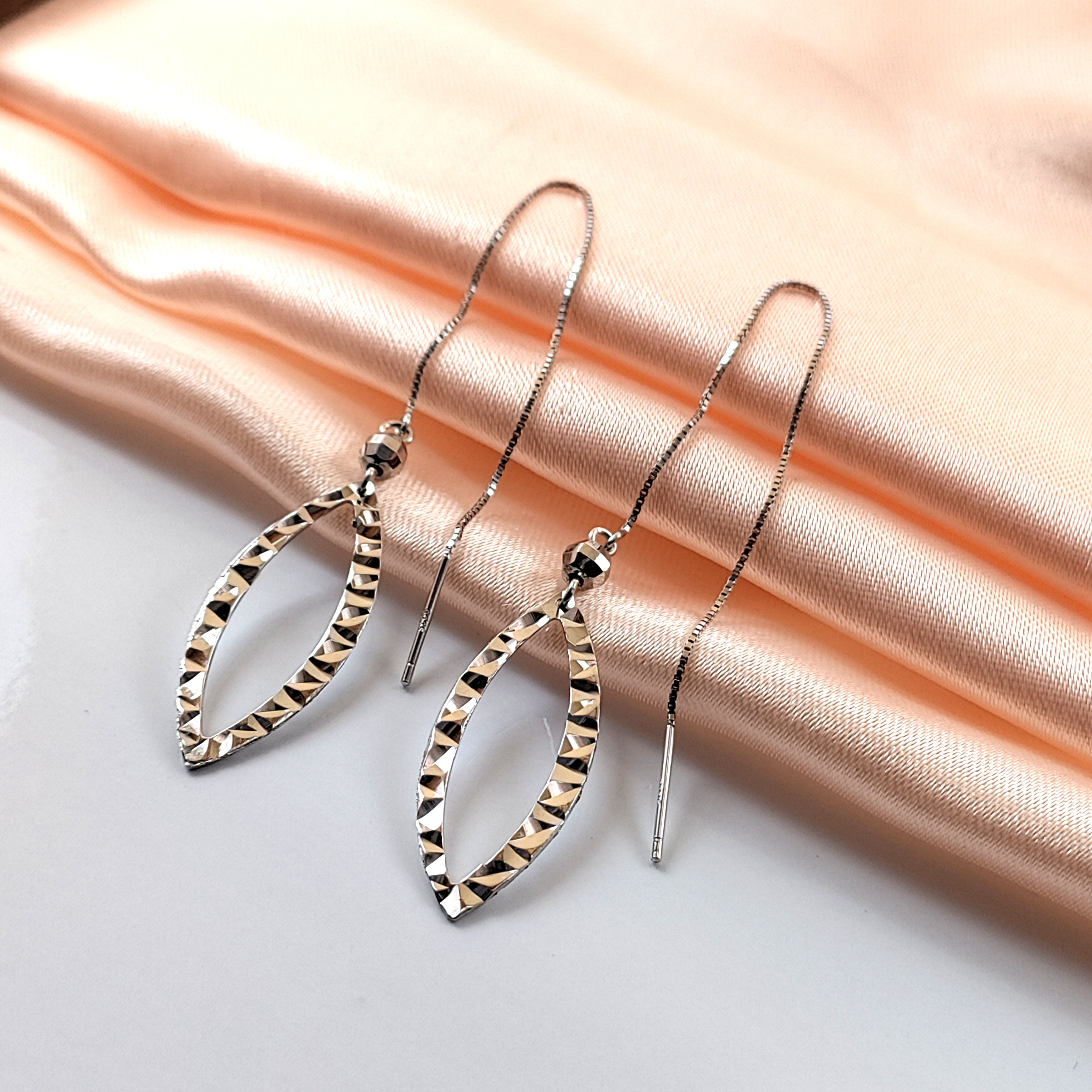 925 Sterling Silver Marquise Earrings Fancy String Stylish Party wear Earrings Minimalist Handmade Gift