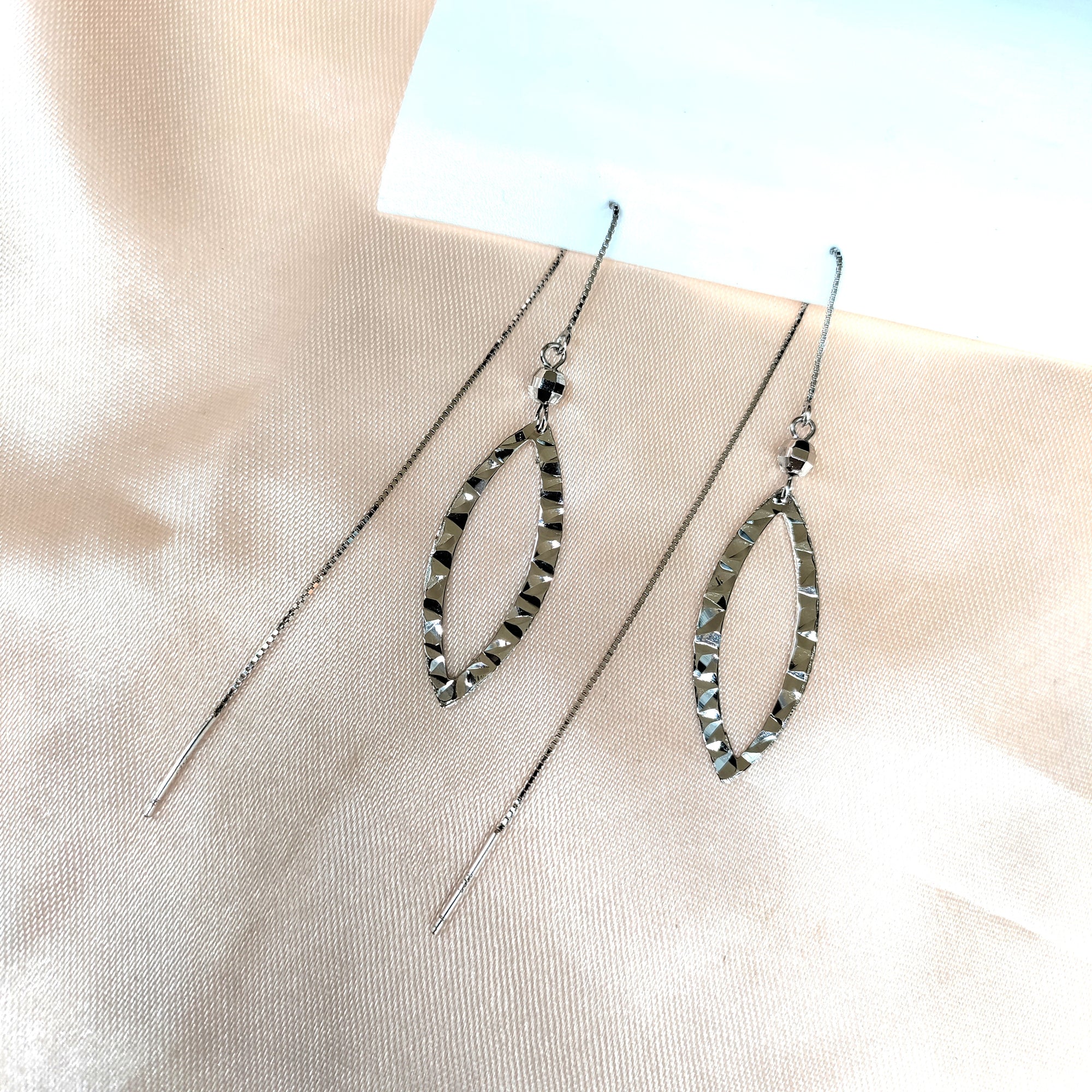 925 Sterling Silver Marquise Earrings Fancy String Stylish Party wear Earrings Minimalist Handmade Gift
