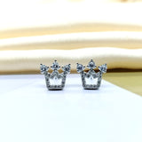 925 Sterling Silver Queen Princess Stud Earrings Royal Crown Earrings Stud Earring for Women