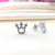 925 Sterling Silver Queen Princess Stud Earrings Royal Crown Earrings Stud Earring for Women