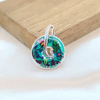 Enamel Pendant 925 Sterling Silver Beautifull Handcrafted Floral Art