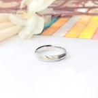 925 Silver Ring Stylish Verticle Lines Ring for Women (Size 12)