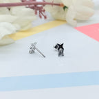 925 Sterling Silver Sparkle Star Studs Earrings CZ Diamonds Starburst Stud