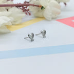 925 Sterling Silver Funky Fish with Open Mouth Earrings CZ Diamonds