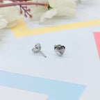 925 Sterling Silver Dainty Little Heart Stud Earrings Cubic Zirconia Minimalist Handmade Cute Bridesmaid Gift Studs with Push back
