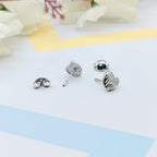 925 Sterling Silver Dainty Little Heart Stud Earrings Cubic Zirconia Minimalist Handmade Cute Bridesmaid Gift Studs with Push back