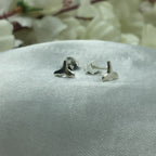 925 Sterling silver Whale Fin Ear Studs Whale Tail Stud Earrings Ear Fin Surfer Diver Jewelry Minimalist Handmade Gift Studs with Pushback