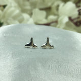 925 Sterling silver Whale Fin Ear Studs Whale Tail Stud Earrings Ear Fin Surfer Diver Jewelry Minimalist Handmade Gift Studs with Pushback