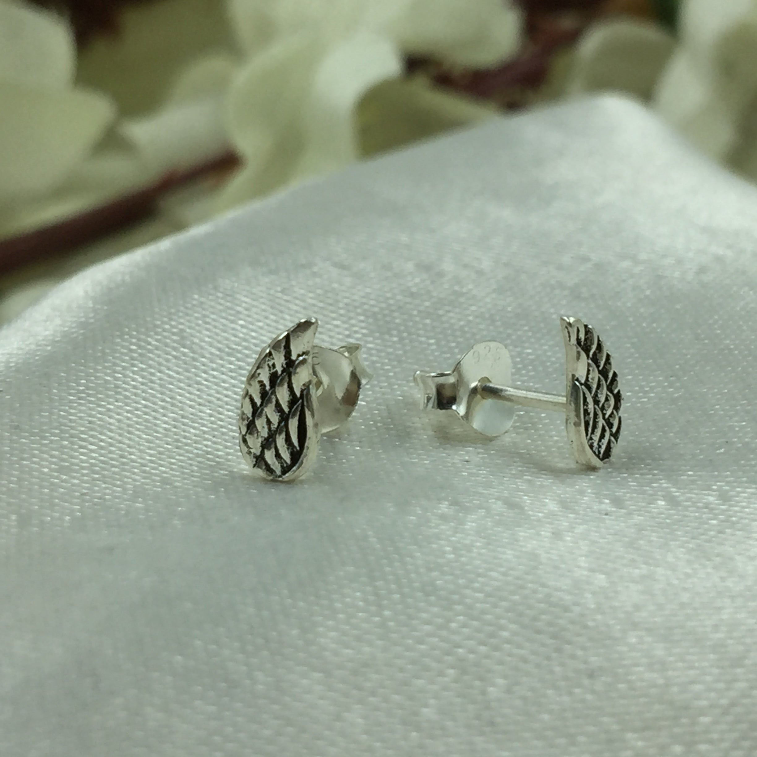 925 Sterling silver Angel Wing Post Earring Studs Mini Wing Earring Angel Earring Wings Minimalist Handmade Gift Studs with Pushback