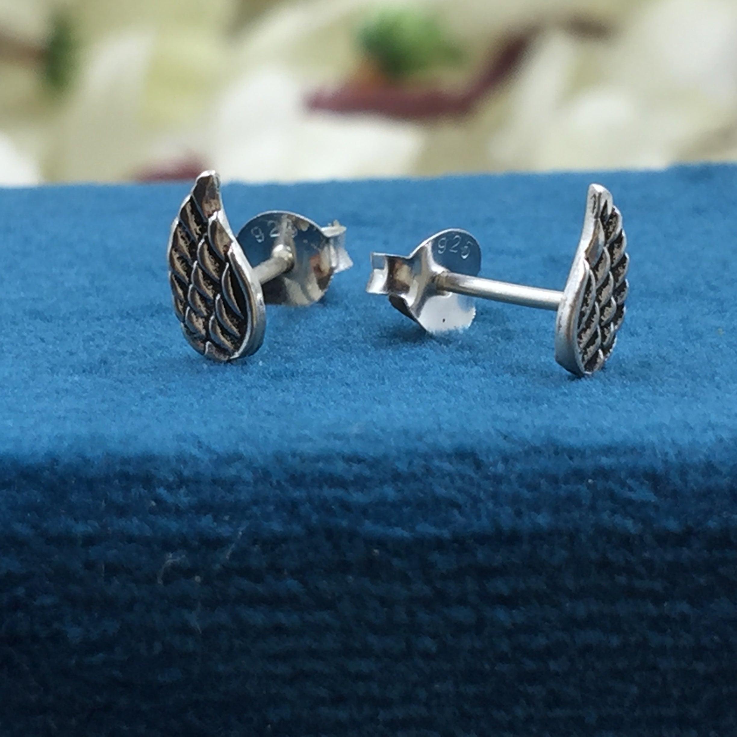 925 Sterling silver Angel Wing Post Earring Studs Mini Wing Earring Angel Earring Wings Minimalist Handmade Gift Studs with Pushback