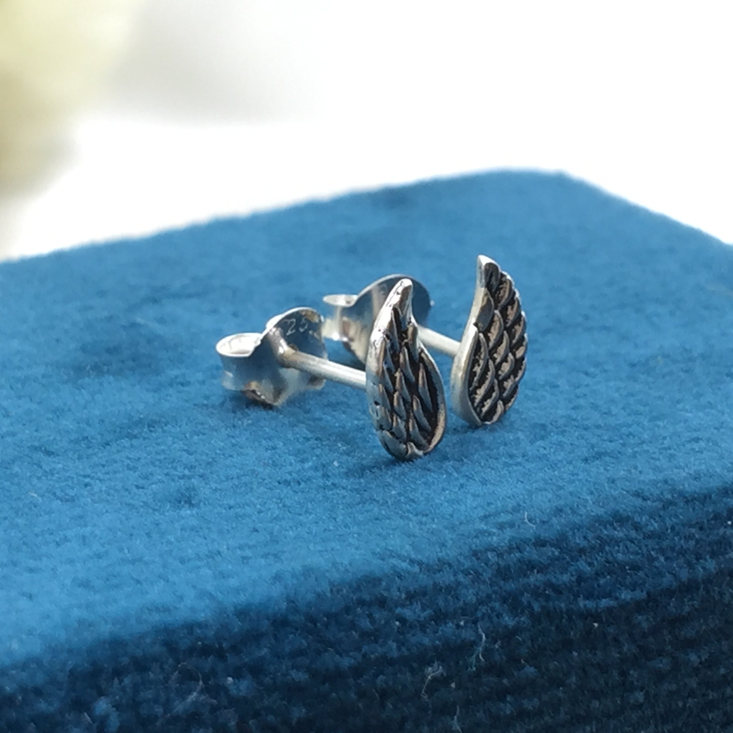 925 Sterling silver Angel Wing Post Earring Studs Mini Wing Earring Angel Earring Wings Minimalist Handmade Gift Studs with Pushback