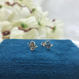 925 Sterling silver Tiny Mini Palm Hand Stud Earrings Unique Dainty Victorian Style Jewelry Minimalist Handmade Gift Studs with Pushback
