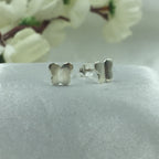 925 Sterling silver Tiny Little Butterfly Studs earrings Tiny Dainty Stud Minimalist Handmade Gift Studs with Pushback