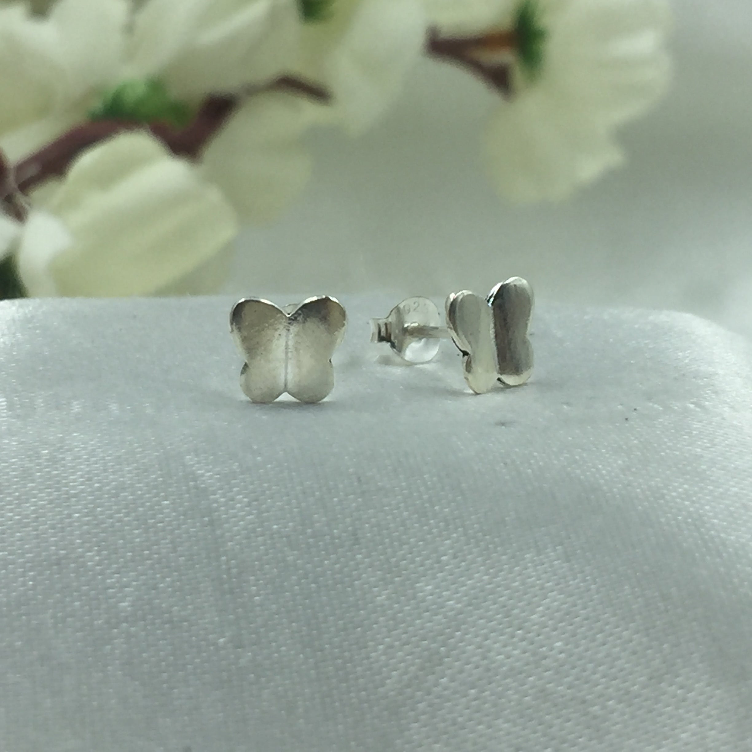 925 Sterling silver Tiny Little Butterfly Studs earrings Tiny Dainty Stud Minimalist Handmade Gift Studs with Pushback