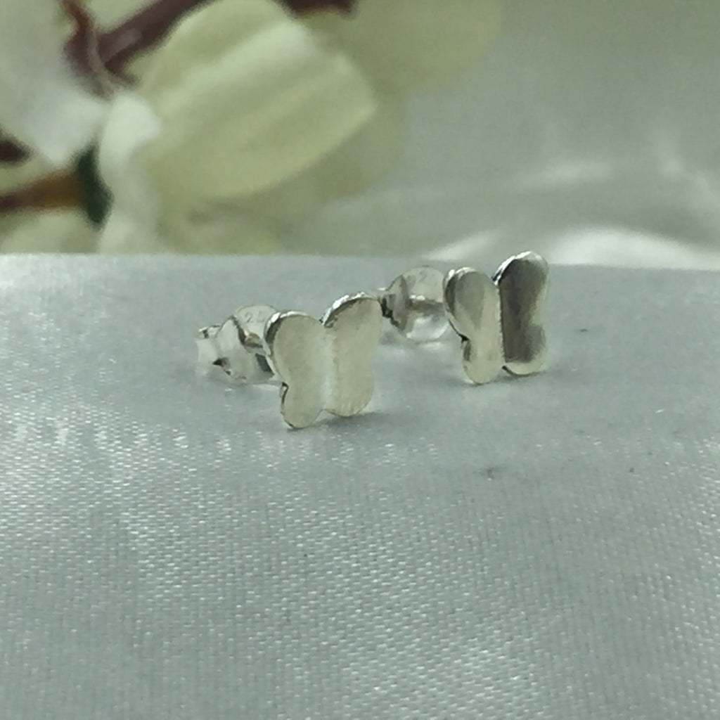 925 Sterling silver Tiny Little Butterfly Studs earrings Tiny Dainty Stud Minimalist Handmade Gift Studs with Pushback