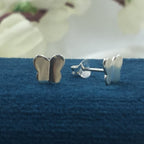 925 Sterling silver Tiny Little Butterfly Studs earrings Tiny Dainty Stud Minimalist Handmade Gift Studs with Pushback