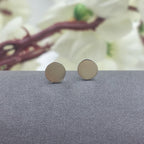 Sterling Silver 925 Circle Flat Ear Stud Unisex Earrings Round Earring Minimalist Handmade Gift Studs with Pushback