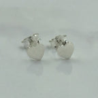 Sterling Silver 925 Tiny Heart Stud Flat Unisex Heart Shape Earring Studs Little Ear Stud Heart Earrings Minimalist Handmade Studs Pushback