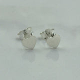 Sterling Silver 925 Tiny Heart Stud Flat Unisex Heart Shape Earring Studs Little Ear Stud Heart Earrings Minimalist Handmade Studs Pushback