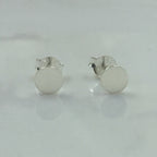 Sterling Silver 925 Circle Flat Ear Stud Unisex Earrings Round Earring Minimalist Handmade Gift Studs with Pushback