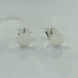 Sterling Silver 925 Circle Flat Ear Stud Unisex Earrings Round Earring Minimalist Handmade Gift Studs with Pushback