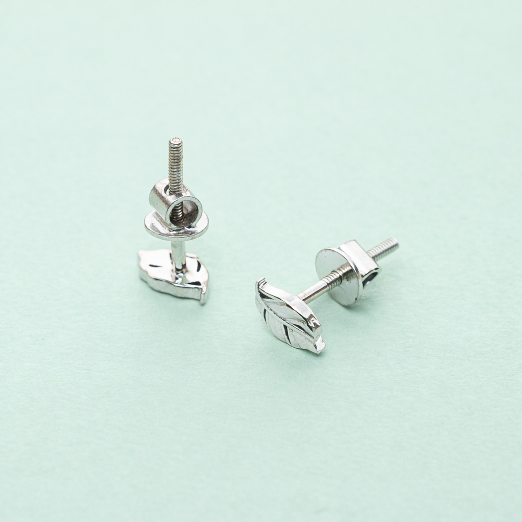 925 Sterling Silver Leaf Stud Earrings Nature Inspired Jewelry