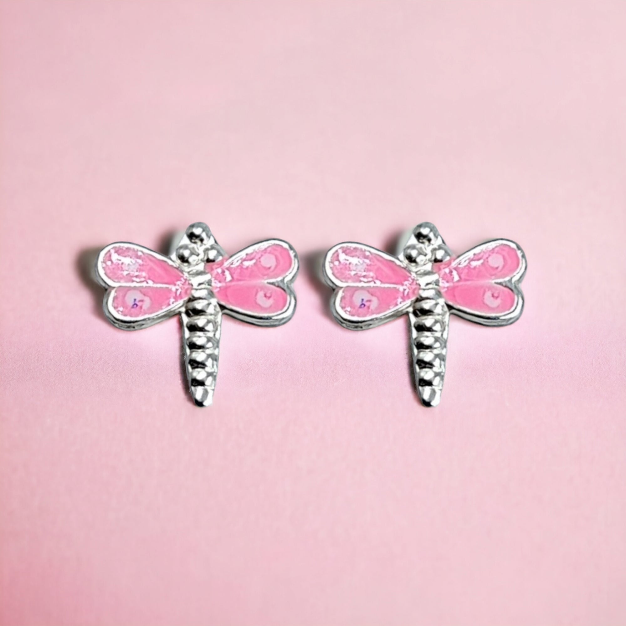 925 Sterling Silver Cute Bees Ear Studs Tiny Insects Earrings Enamel Cartilage Ear Studs Girls Earrings Minimalist Handmade Gift - 8x10 mm